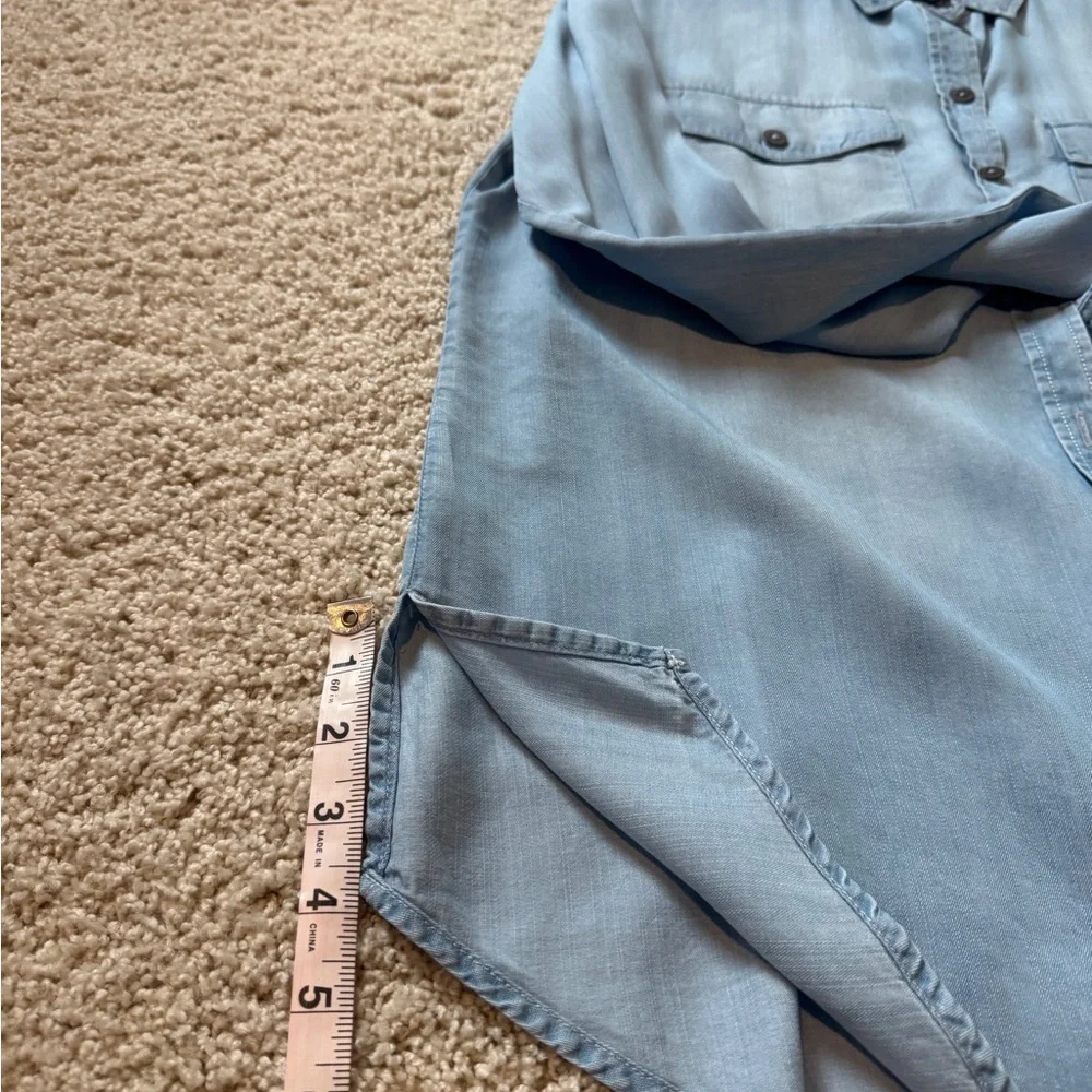 Sanctuary Small denim button down blouse blue - Picture 4 of 9